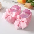 thumbnail image 5 of Gyratedream Infant Baby Girls Sweet Embroidery Soft Soled Princess Shoes with Big Lace Bowknot for 0-18M, 5 of 8
