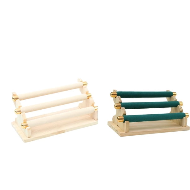 2 expositores de anillos independientes para encimeras de casa, organizador de decoración para dormitorio beis verde