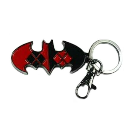 Joke Keychain - Superheroes DC Comics Harley Quinn Logo (Batman & Joker) Keychain for Autos, Home or Boat with Gift Box