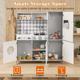 thumbnail image 4 of Redsmile Play Kitchen,Wooden Kids Kitchen Playset Washing Machine, Oven, Ice Maker with Realistic Lights and Sounds,Pretend Play Toy Kitchen Gift for Girls Boys Ages 3-10,White, 4 of 9