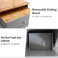 Double Tilt Out Trash 20 Gallon Freestanding Wooden Kitchen