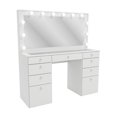 thumbnail image 3 of Boahaus Leonore Makeup Vanity Desk (Crystal Ball Knobs), 3 of 9