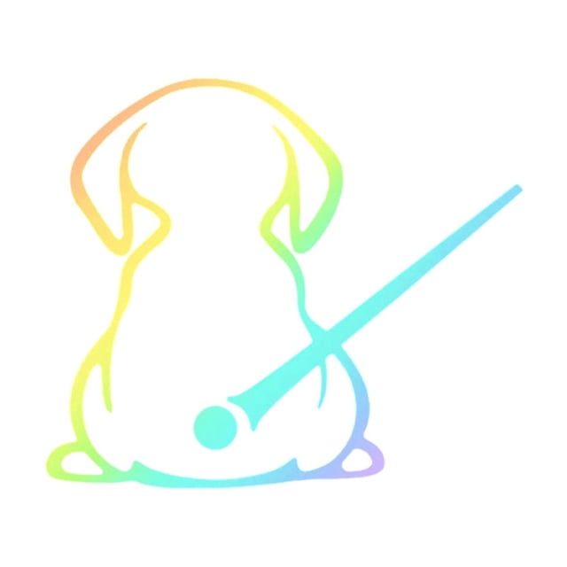 Colorful Cute Dog Silhouette Wiper Decal Rear Windshield Sticker For Car Decor Moves With Wiper Blade 13.78X9.84 Inches