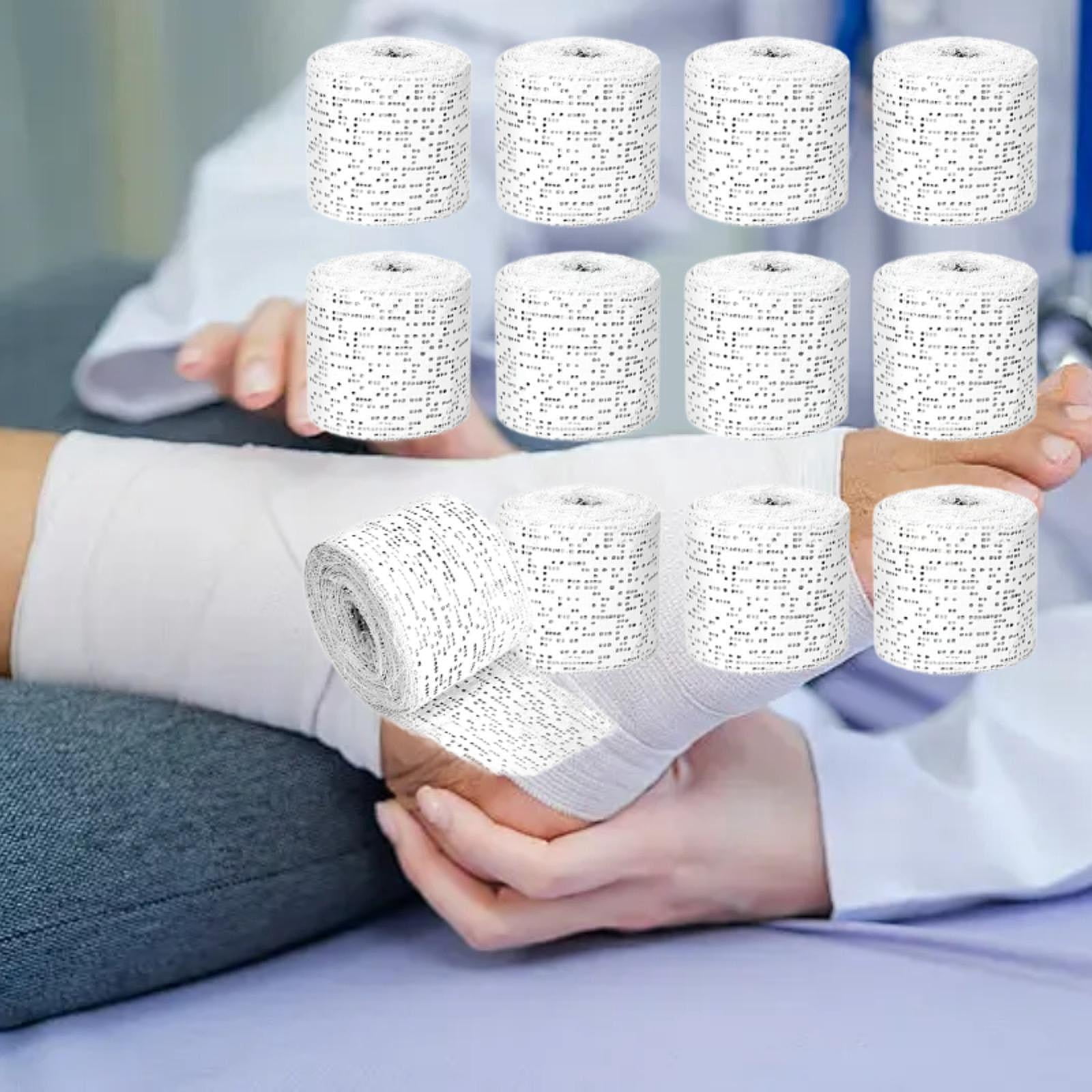 12 Pack Plaster Cloth Gauze Bandages Rolls Wrap Fast Setting Material for Art Craft Mask Making
