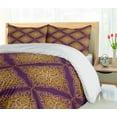 thumbnail image 5 of Ambesonne Oriental Duvet Cover Sets, Arabian Lacy Like Motif, 2-Queen, Purple and Dark Yellow, 5 of 7