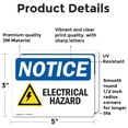 thumbnail image 2 of (2 Pack) Electrical Hazard Sign With Symbol OSHA Notice Sign 5 Inch X 3.5 Inch Vinyl Label Decal Sticker Weather Resistant, UV Protected for Workplace, Business, and Construction Site,, 2 of 7