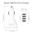 thumbnail image 4 of [Quad Port] iFlash 9.6A Car Charger for Apple iPad Pro / Air / mini / iPhone 7 / 7 Plus / 6S Plus / 6 Plus / 6S / 6 / & Samsung Galaxy S7 Edge / S6 Plus / S5 Note 3/4/5/ Galaxy Tab 3/4/Pro/S (White), 4 of 5