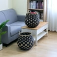 thumbnail image 2 of Better Homes & Gardens Large Round Checkered Seagrass Storage Basket with Handles, 2 Pack, 2 of 15