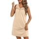 thumbnail image 4 of Vestidos de Verano de Algodón Casual para las Mujeres sin Mangas Mini Vestido de Sol, Cuello Tripulado Tanque Suelto Corto de Playa, 4 of 9