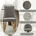 thumbnail image 3 of GAKMCIL Chenille Dining Chairs (Set of 2), Tufted Kitchen Dinner Chair Comfy Fabric Upholstered Accent Chair for Dining Room with Golden Stainless Steel Plating Legs, Weight Capacity:300lb (Gray), 3 of 8