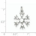 thumbnail image 2 of 925 Sterling Silver Clear Cubic Zirconia Snowflake Charm Pendant, 2 of 5