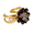 Black, variant on Cubic Zirconia Flower Adjustable Band Ring for Women Elegant Jewelry for Daily Special Occasions Blue