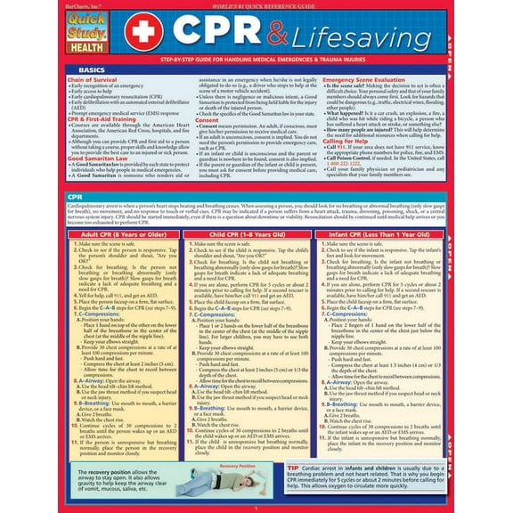 CPR & Lifesaving : a QuickStudy Laminated Reference Guide (Other)