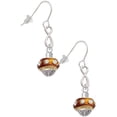 thumbnail image 1 of Delight Jewelry Goldtone Translucent Brown with Crystals Spinner Silver tone Infinity French Earrings, 1 of 4