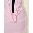 thumbnail image 5 of Pink Sheer Mesh Plunging V-Neck Mini Dress With Bell Sleeves And Twist Front Detail, 5 of 8
