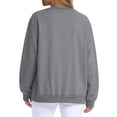 thumbnail image 6 of Women's Casual Crew Neck Sweatshirt Loose Soft Long Sleeve Pullover Tops Dark Gray 2XL, 6 of 7