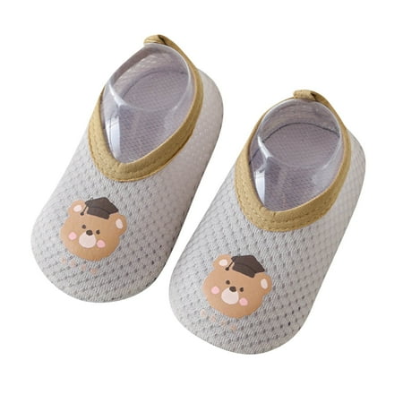 Meresysid Toddler Newborn Kids Infant First Walkers Shoes Infant Non Slip Soft Sole Toddler Flat Lazy Loafers Gray