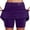 Purple, variant on Women's Mid Rise Culottes With Pocket Sports Casual Fashion Printed Skirt Matching Skirt Set, Size XXXL