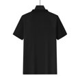 thumbnail image 6 of Men's Waffle Knit Polo Shirt Short Sleeve Collared Casual T-Shirt Comfortable & Breathable For Summer Daily Wear Stylish Tops,Black,XL, 6 of 6