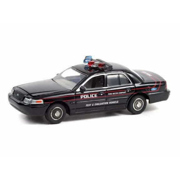 2001 Ford Crown Victoria Police Interceptor , Black - Greenlight 42970D - 1/64 scale Diecast Car