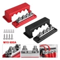 thumbnail image 2 of Bus Bar Power Distribution Block 600A 48V Heavy Duty 4 Stud Terminals Block, 2 of 10