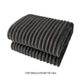 thumbnail image 3 of Black 150Cm Heavy Fleece Throw Blanket Ultra-Soft Microfiber Ribbed Surface All-Purpose Comfort #7Keew, 3 of 6