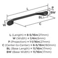 thumbnail image 3 of Miseno Mcptrp6631 Alamanor 6-5/16" Center To Center Handle Cabinet Pull - Bronze, 3 of 4