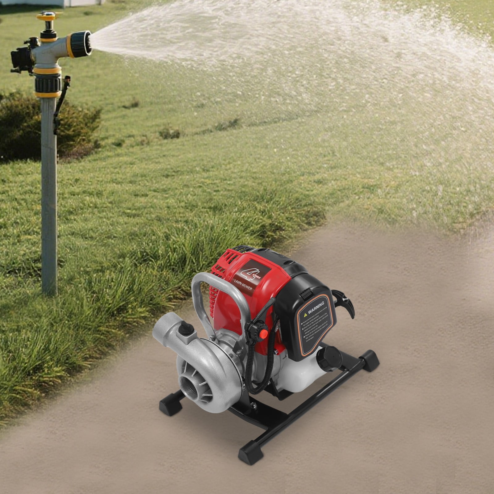 31CC 1.5 inch 4 Stroke Portable Gasoline Engine Water Pump, 1.6HP 36.5cc Gas Powered Water Transfer Pump with Maximum Speed 6500RPM for Farmland Garden Watering/Irrigation Pool