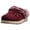 Burgundy, variant on Slip on Slippers for Women Keepsakes Ice Angel Memory Foam Faux Fur Lining Sweater Knit Indoor Outdoor Traction Outsole Closed Toe Midsole