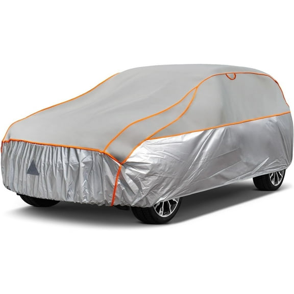 Kayme Anti Hail Multilayer Thickened Full Car Cover, Outdoor Waterproof All Weather Universial Fit for Suv 191 to 200 inch, Grey