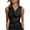Black, variant on Women's Sleeveless Blazer Top Solid Color Lapel Button Up Elegant Satin Shirt Casual Party Wedding Guest Cocktail Night Out Fashion, Black M