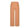 thumbnail image 5 of adviicd Women's Parachute Pants Drawstring Baggy Cargo Pants Y2K Hop Streetwear Pants Orange, L, 5 of 5