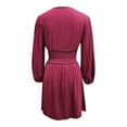 thumbnail image 3 of WILLBEST Vestido De Verano Para Mujer, Vestido Informal Con Cuello En V Y Mangas Para Uso Diario, Básico, Color Sólido, Fluido, Cómodo, Para Primavera, Verano Y Otoño, 3 of 3