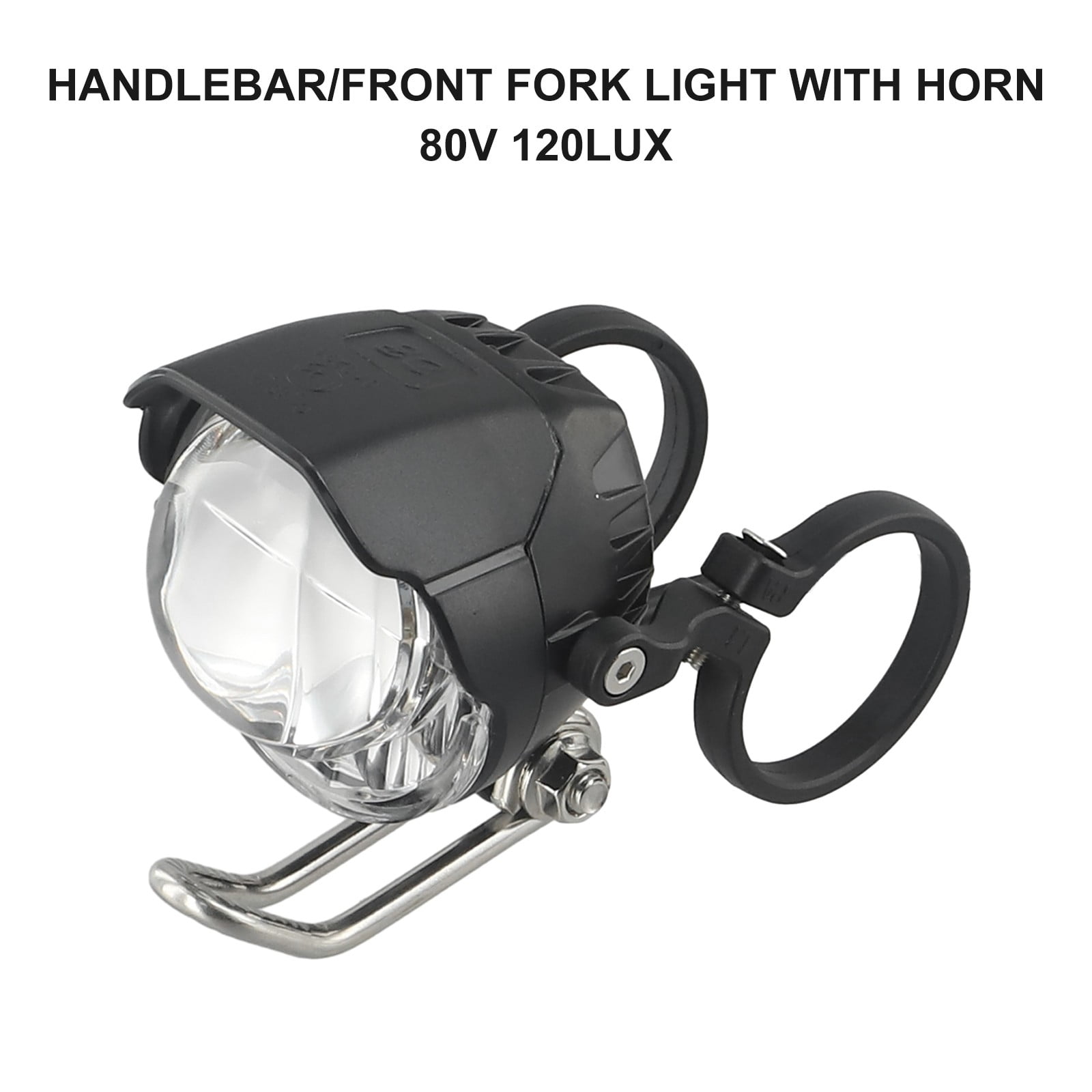GUIDON PHARE E-BIKE DC12-80V Lampe Frontale Klaxon avec Support Tout