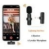 Wireless Lavalier Microphone, Microphone for Youtube Facebook Recording Mobile Phone Live Radio Noise Reduction Lightning Interface