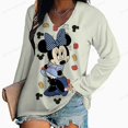 thumbnail image 1 of Women Vintage floral print V-Neck T-Shirt Fashion Casual Women Disney Mickey Mouse Print Long Sleeves Loose Tee Shirt Women TM Gao Jinjia LED, 1 of 2