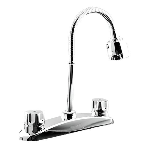 Mezcladora Hidroflud Lyon Cromo Cuello Flexible Fregadero Gris Cromado Elegante Cocina Hogar