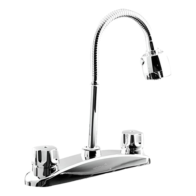 Mezcladora Hidroflud Lyon Cromo Cuello Flexible Fregadero Gris Cromado Elegante Cocina Hogar