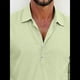 thumbnail image 3 of Camisas Clásicas de para Hombre, de Larga, con Solapa y Botones, Informales, para Playa y Verano. Verde M, 3 of 4