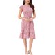 thumbnail image 2 of INSPIRE CHIC Vestidos de Mujer con Mangas Cortas, Vestido Midi Floral de Primavera y Verano, Color Rosa Polvoriento, Talla L, 2 of 6