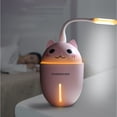 thumbnail image 2 of Humidificador de Aire 320 Ml + Ventilador de Enfriamiento + Luz , Mini Humidificadores con Ventilador Y Lámpara de Noche para El Dormit Rosado Soledad Mini humidificadores de niebla fría, 2 of 10