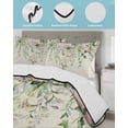 thumbnail image 3 of Quilt King Size Bedding Set, Sage Green Eucalyptus Leaves Reversible Summer Quilt 3 Pieces, Weeping Floral Summer Botanical Lightweight Bedspreads Coverlets with 2 Pillow Shams for All Seasons, 3 of 5