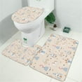 thumbnail image 2 of Minimalist Princess Pattern Bathroom Rugs Sets 3 Piece,Toilet Cover Set,Absorbent Non Slip Bathroom Mats Sets with U-Shaped Contour Rug Toilet Rug Set, 2 of 5