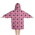 thumbnail image 2 of Pink Pug Puppies Blanket Hoodies for Kids 6-13YR Oversize Wearable Blanket Hoodies for Boys Girls Teens, 2 of 7