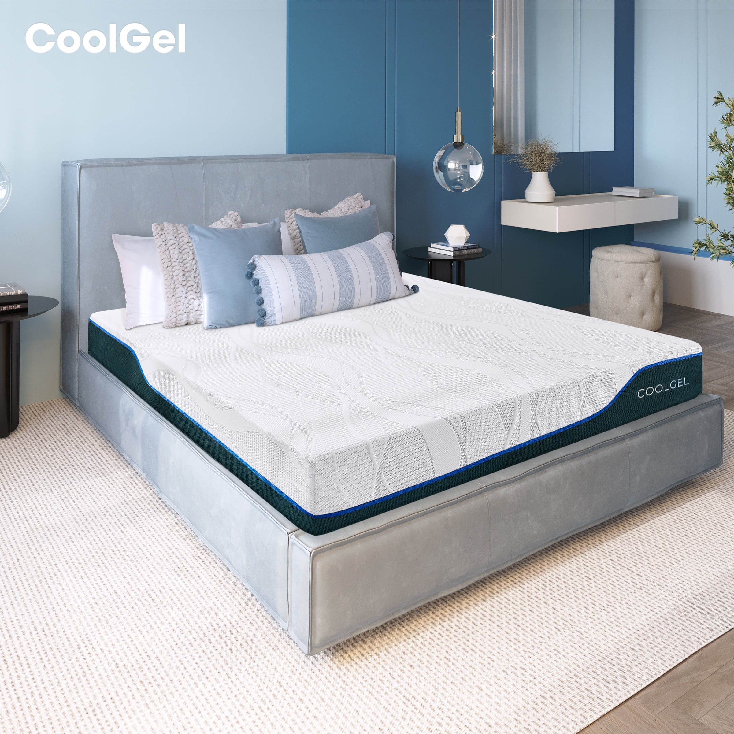 Cool Gel Luxe 10" Queen Medium Tight Top Gel Memory Foam Mattress, with Antimicrobial Cover