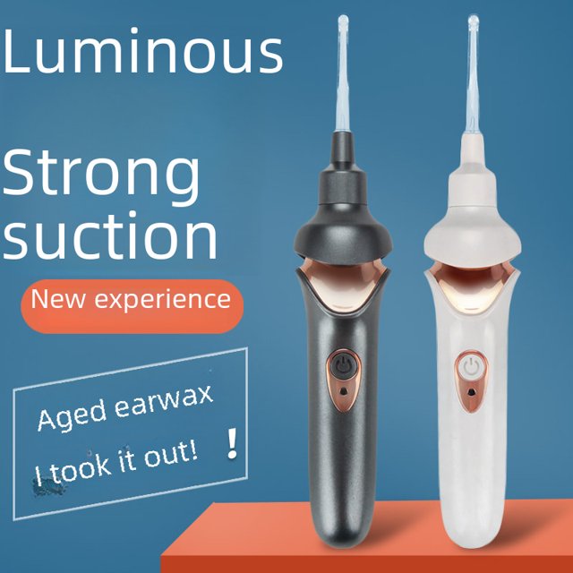 Rechargeable LED Ear Wax Remover with Soft Silicone Tip – Electric Suction Ear Cleaner for Adults & Kids, Portable Design with USB Charging Cable, Durable Material, and Elegant Ivory White Gift Box