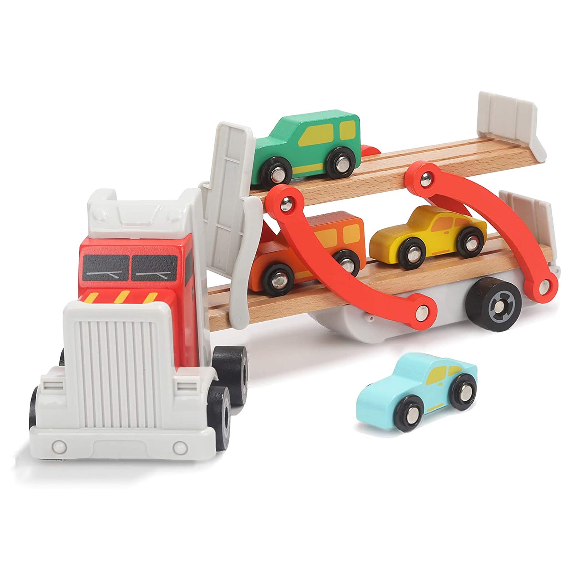 Camion de transport avec voitures en bois ⋆ Mercredi sur la Lune