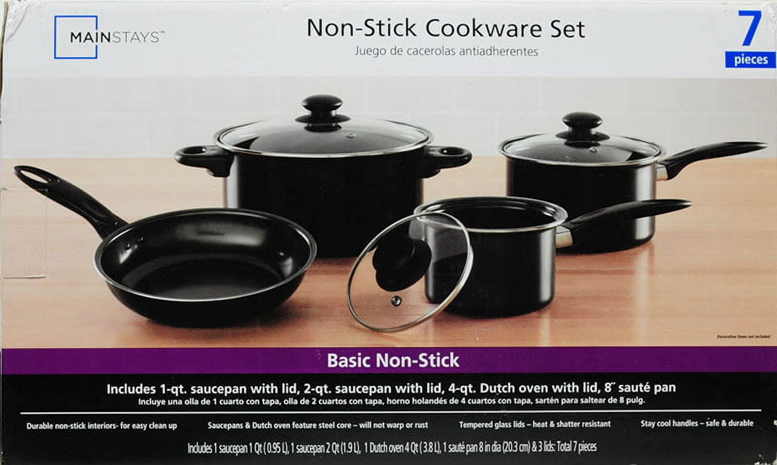 Black Cubeâ„¢ Quick Release Seven Piece Cookware Set