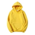 thumbnail image 2 of ZCFZJW Hoodie for Men Lightweight Casual Drawstring Long Sleeve Hooded Pullover Sweatshirts Loose Regular Fit Soft Cotton Outwear Tops with Pocket Yellow XXL, 2 of 6