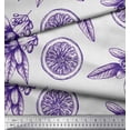 thumbnail image 3 of Soimoi Purple Cotton Duck Fabric Lemon Slice & Floral Print Fabric by the Yard 42 Inch Wide, 3 of 3